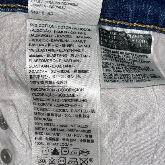 Levi’s 711 Skinny Blue Studded Jeans Mid Rise Stretch Denim – Women’s Size 32” - Picture 5 of 7